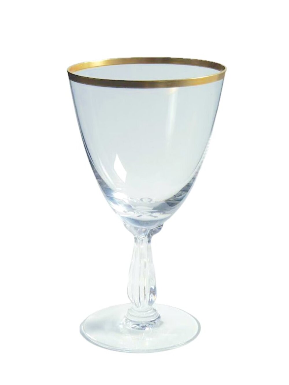 Set of 6 Fostoria Fosann Wide Gold Band Water Goblets Anniversary Collection